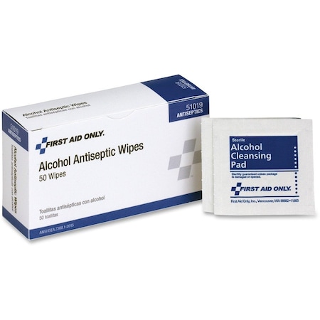 First Aid Only First Aid Alcohol Pads Refill, 50/BX, White, PK50 FAO51019